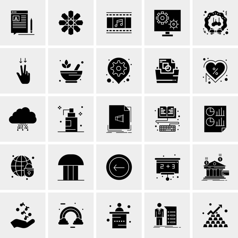 25 iconos de negocios universales vector ilustración de icono creativo para usar en proyectos relacionados con la web y dispositivos móviles