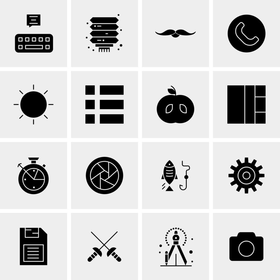 16 iconos de negocios universales vector ilustración de icono creativo para usar en proyectos relacionados con la web y dispositivos móviles