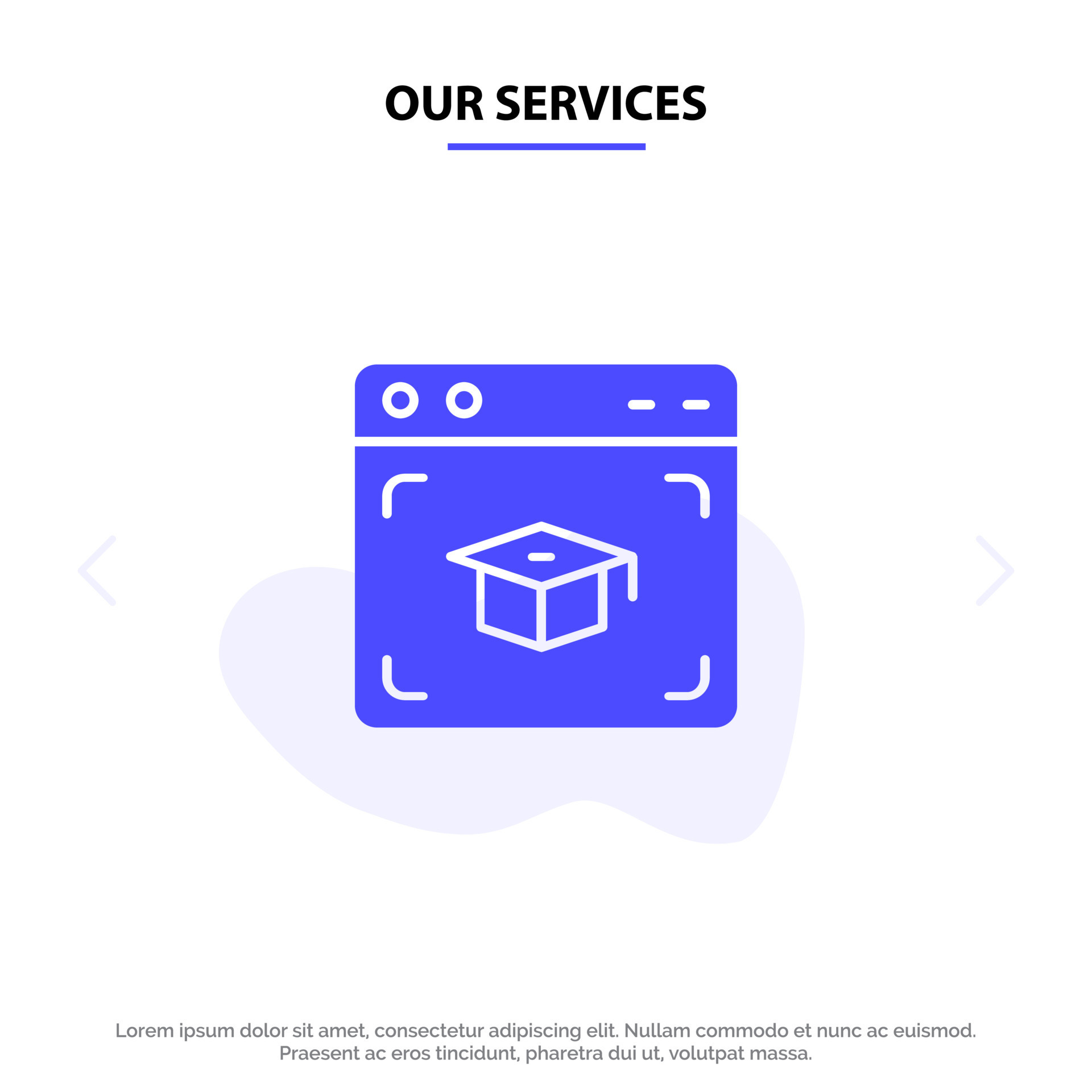 Our Services  Cap Education Graduation Solid Glyph Icon  card