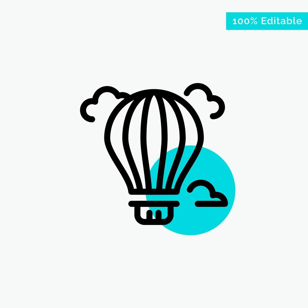 Balloon Air Air Hot turquoise highlight circle point Vector icon