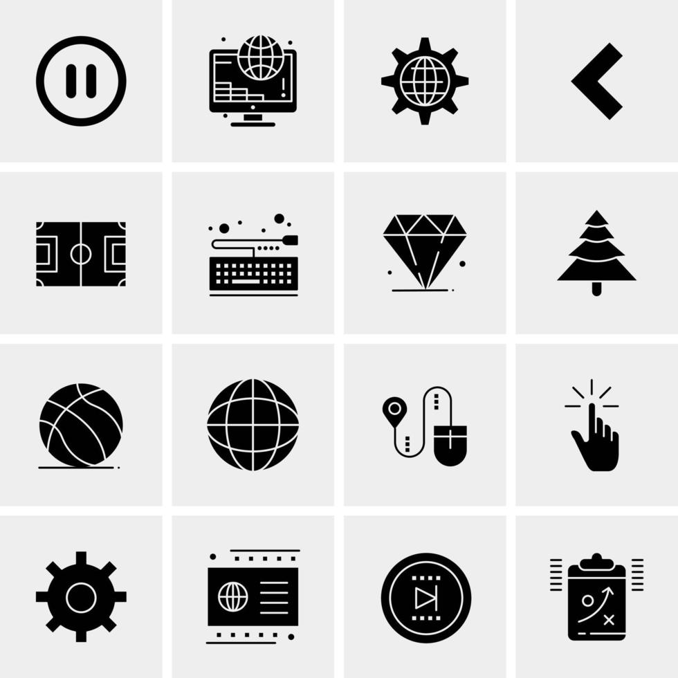 16 iconos de negocios universales vector ilustración de icono creativo para usar en proyectos relacionados con la web y dispositivos móviles