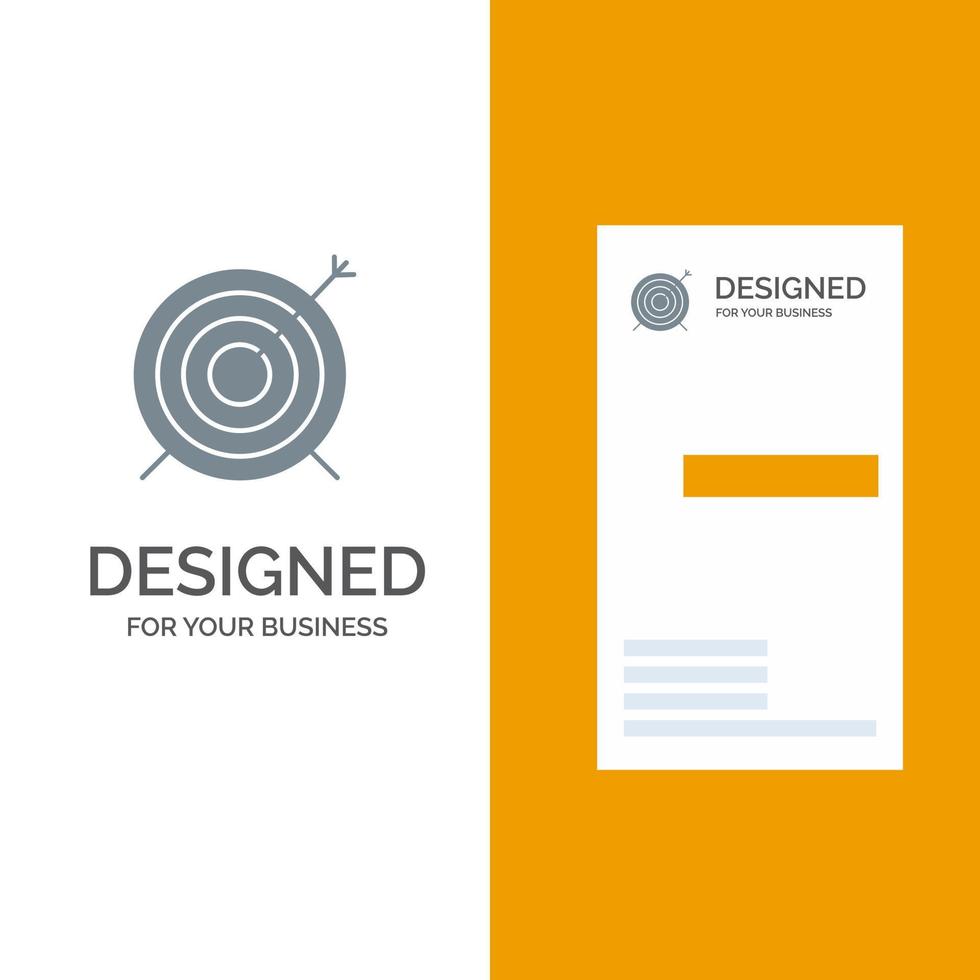 Target Dart Goal Focus Grey Logo Design and Business Card Template vector