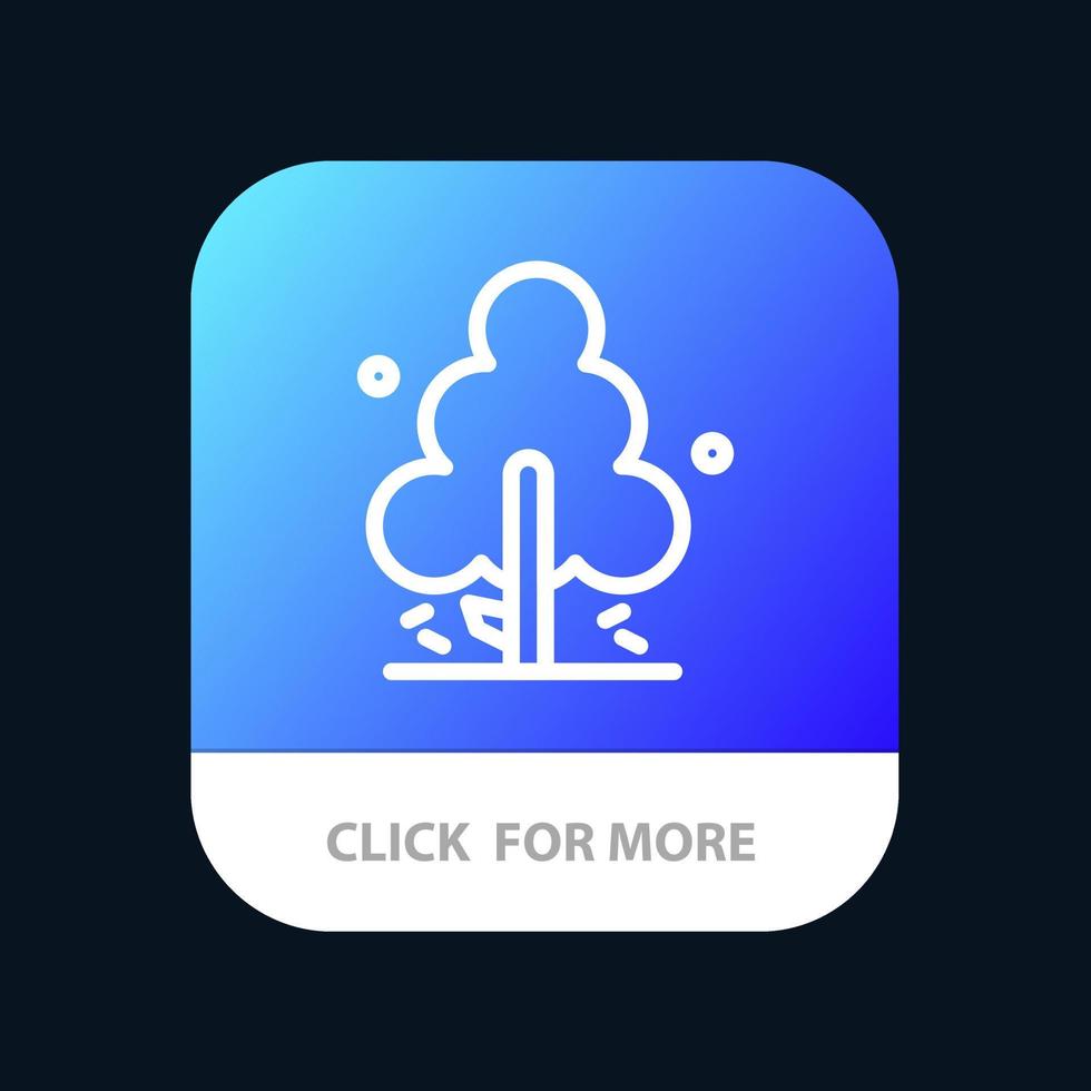 botón de la aplicación móvil nature pine spring tree versión de línea de android e ios vector