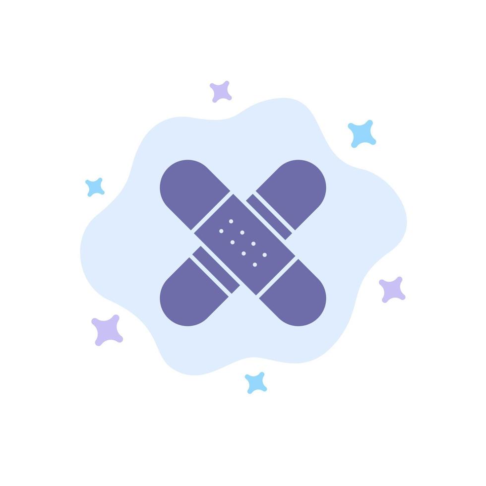 Aid Band Healthcare Kit Medical Tape Blue Icon on Abstract Cloud Background vector