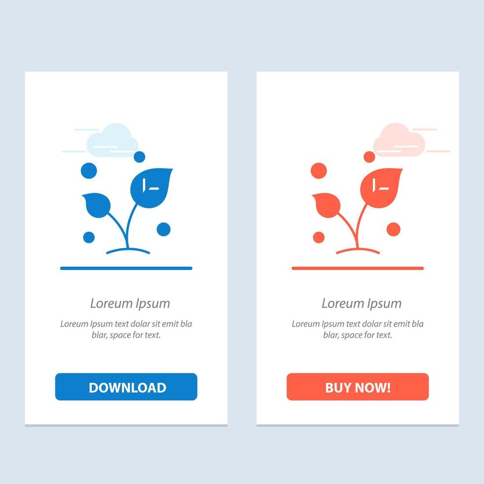 Leaf Nature Spring Sprout Tree  Blue and Red Download and Buy Now web Widget Card Template vector