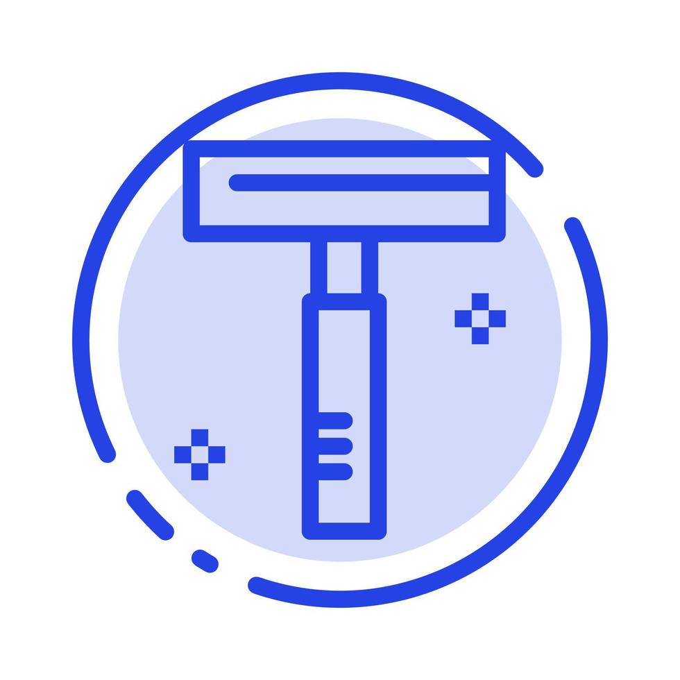 Beauty Cosmetic Razor Salon Blue Dotted Line Line Icon vector