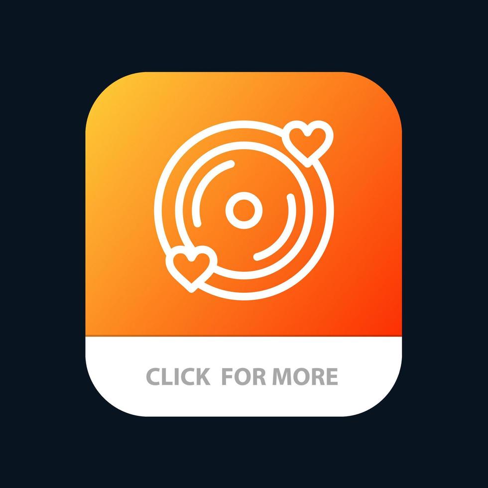 disco amor corazón boda aplicación móvil botón versión de línea android e ios vector