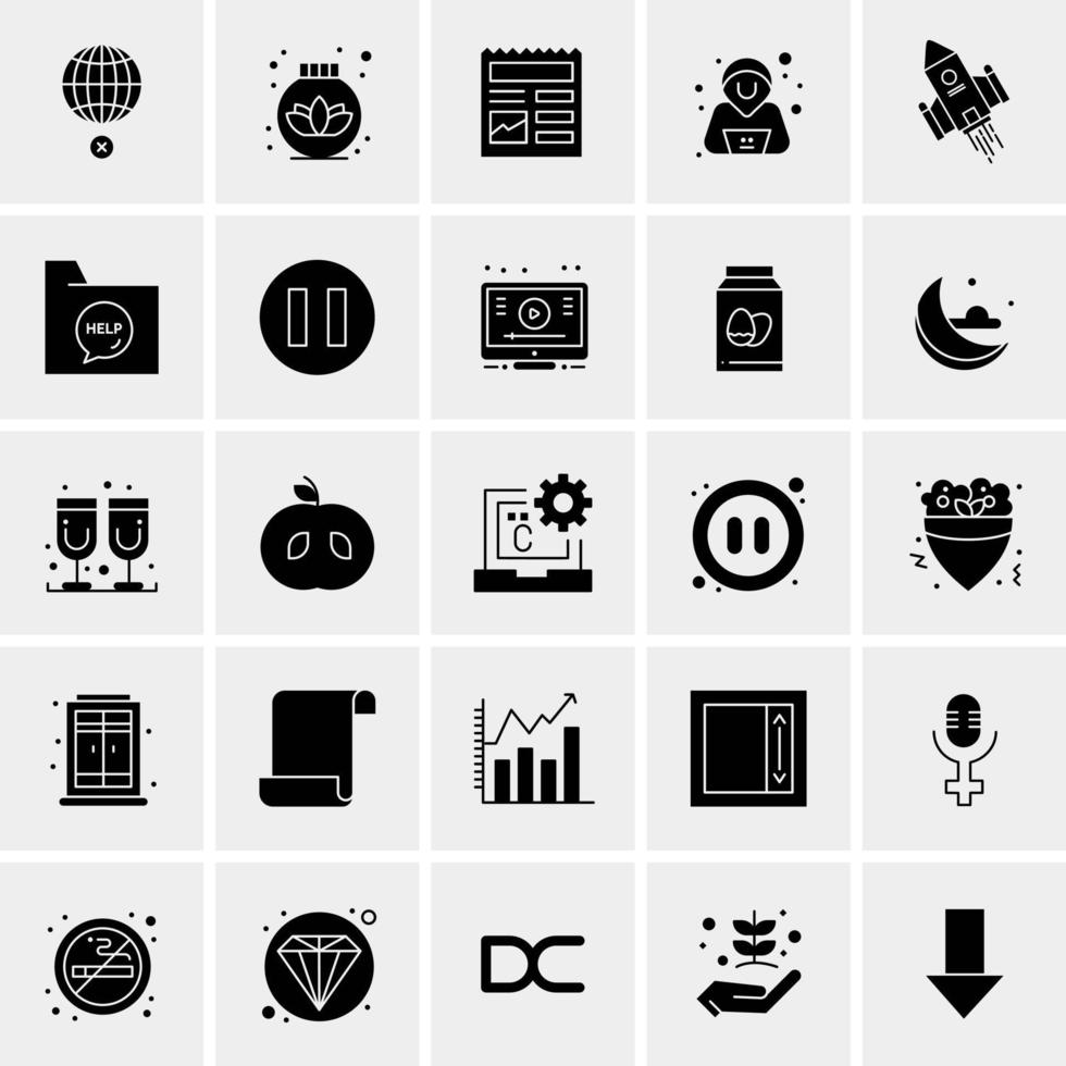 25 iconos de negocios universales vector ilustración de icono creativo para usar en proyectos relacionados con la web y dispositivos móviles