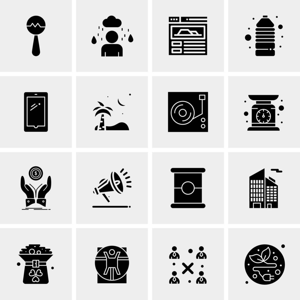 16 iconos de negocios universales vector ilustración de icono creativo para usar en proyectos relacionados con la web y dispositivos móviles