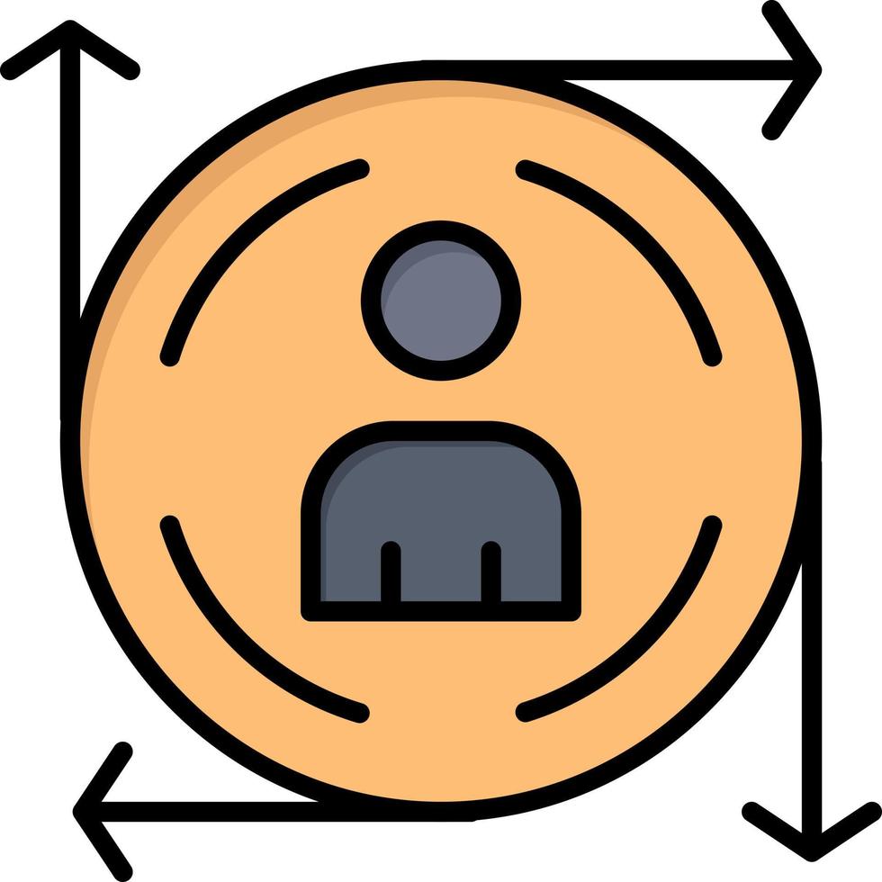 plantilla de banner de icono de vector de icono de color plano de ruta de flecha de predicación de usuario