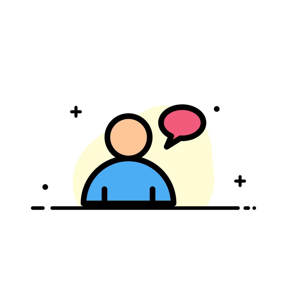 Basic Chatting User  Business Flat Line Filled Icon Vector Banner Template