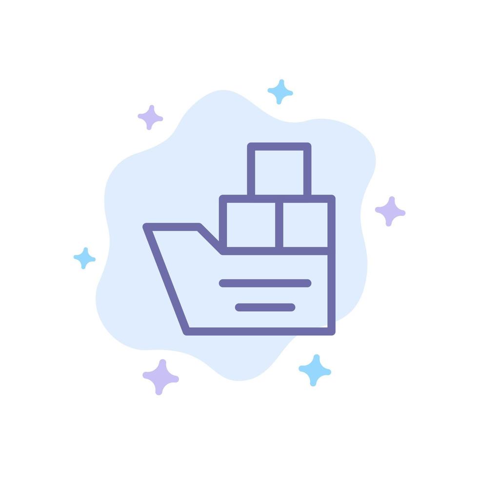 Box Good Logistic Transportation Ship Blue Icon on Abstract Cloud Background vector