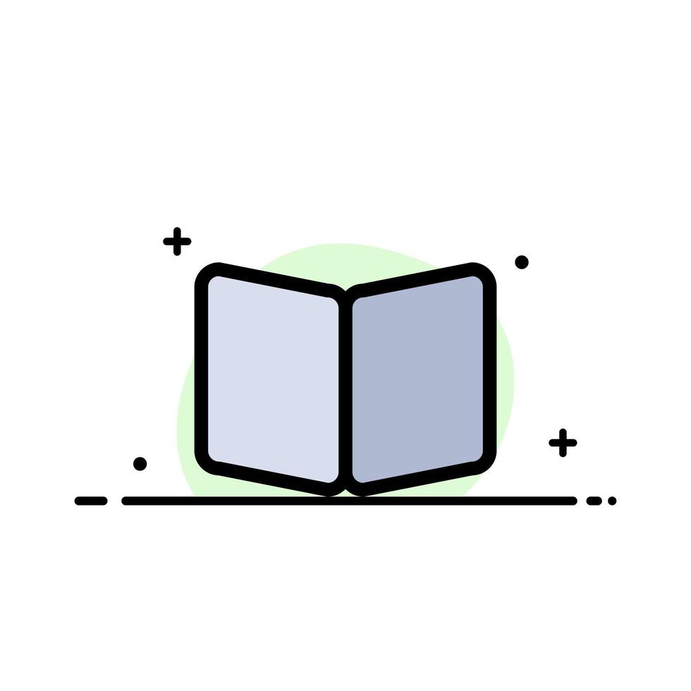 Open Book Page Layout Cover  Business Flat Line Filled Icon Vector Banner Template