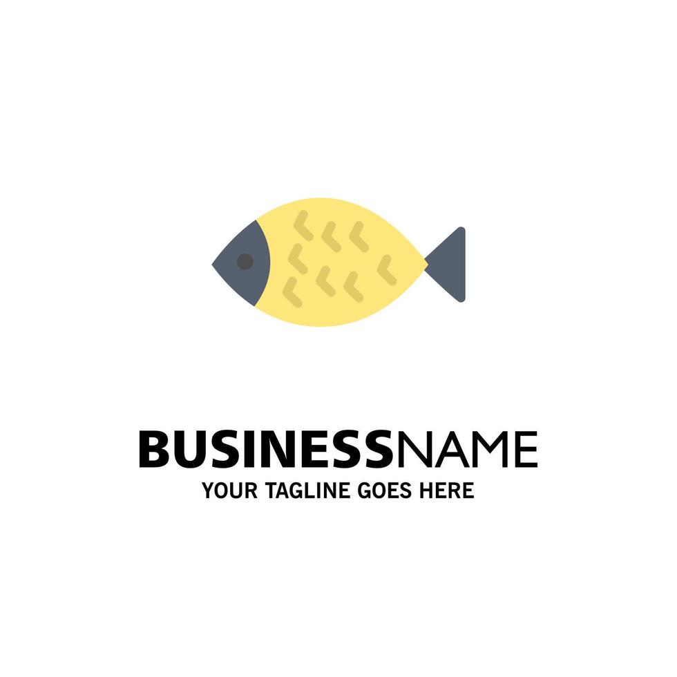 Fish Food Easter Eat Business Logo Template Flat Color vector