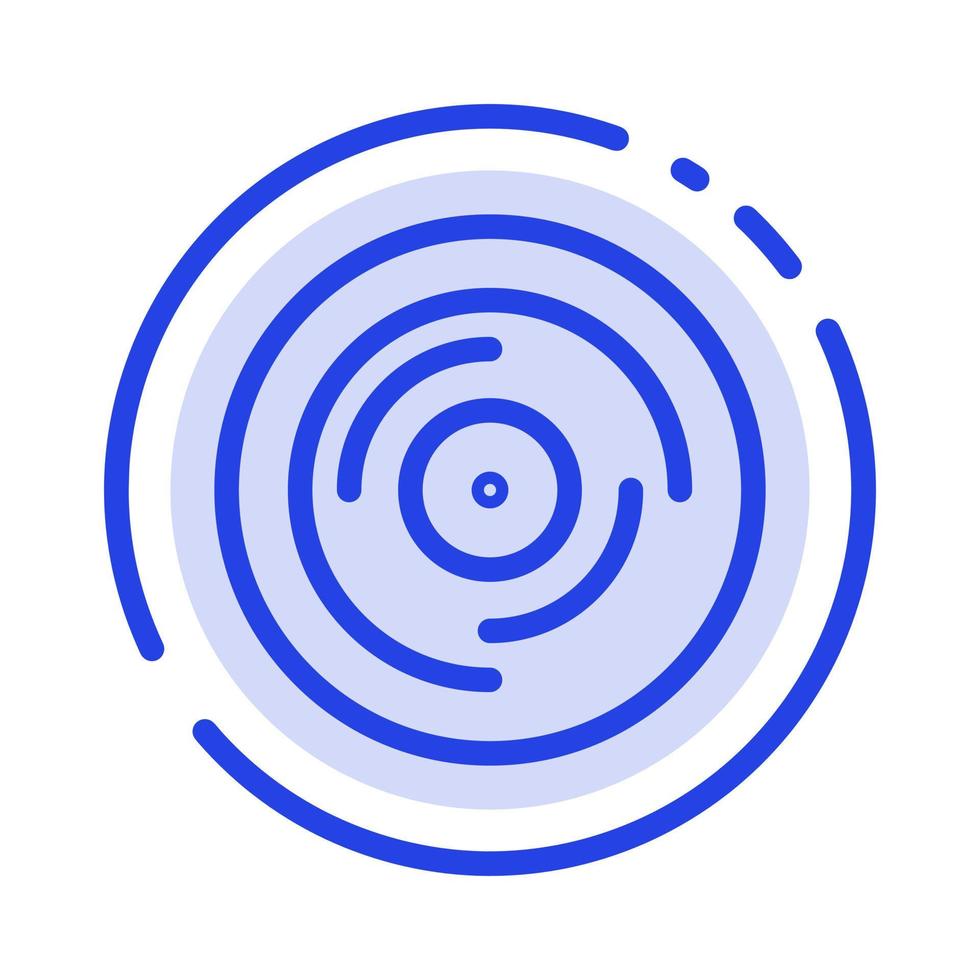 Beat Dj Juggling Scratching Sound Blue Dotted Line Line Icon vector