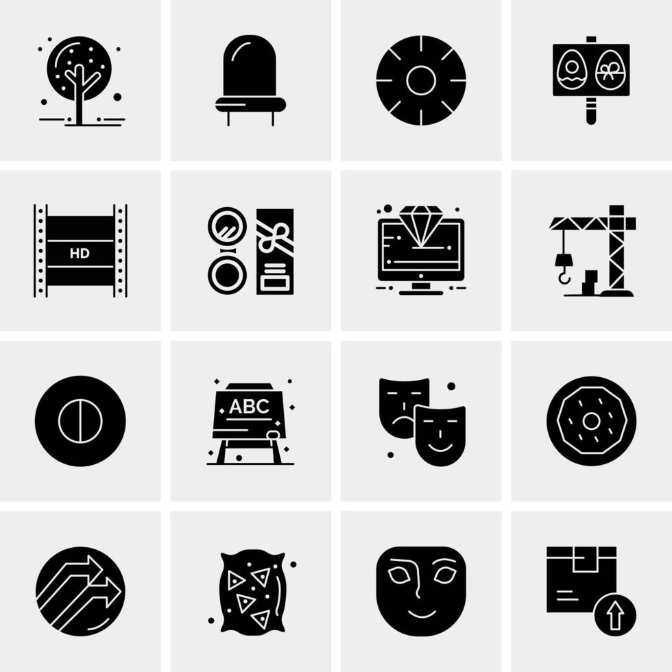 16 iconos de negocios universales vector ilustración de icono creativo para usar en proyectos relacionados con la web y dispositivos móviles