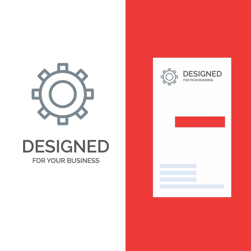 Cogs Gear Setting Grey Logo Design and Business Card Template vector