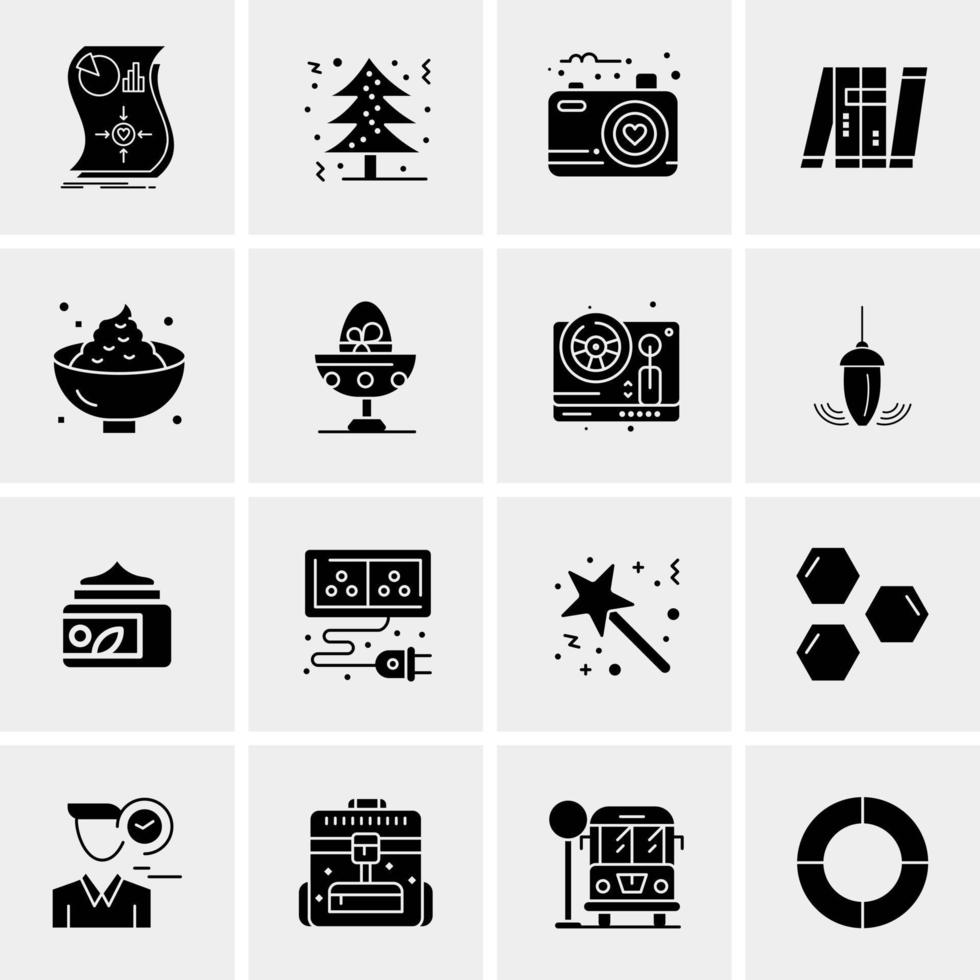 16 iconos de negocios universales vector ilustración de icono creativo para usar en proyectos relacionados con la web y dispositivos móviles