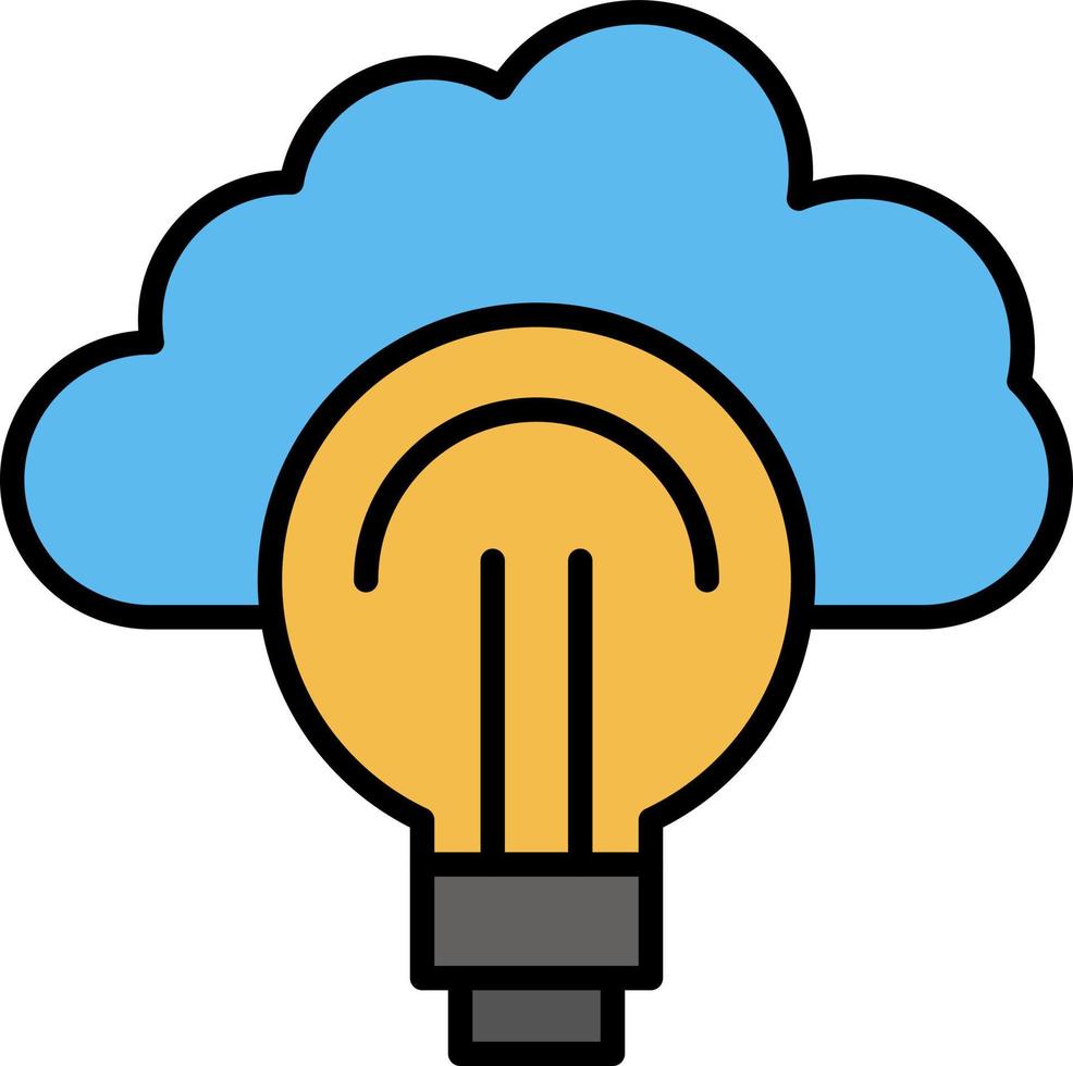 idea bombilla foco éxito color plano icono vector icono banner plantilla