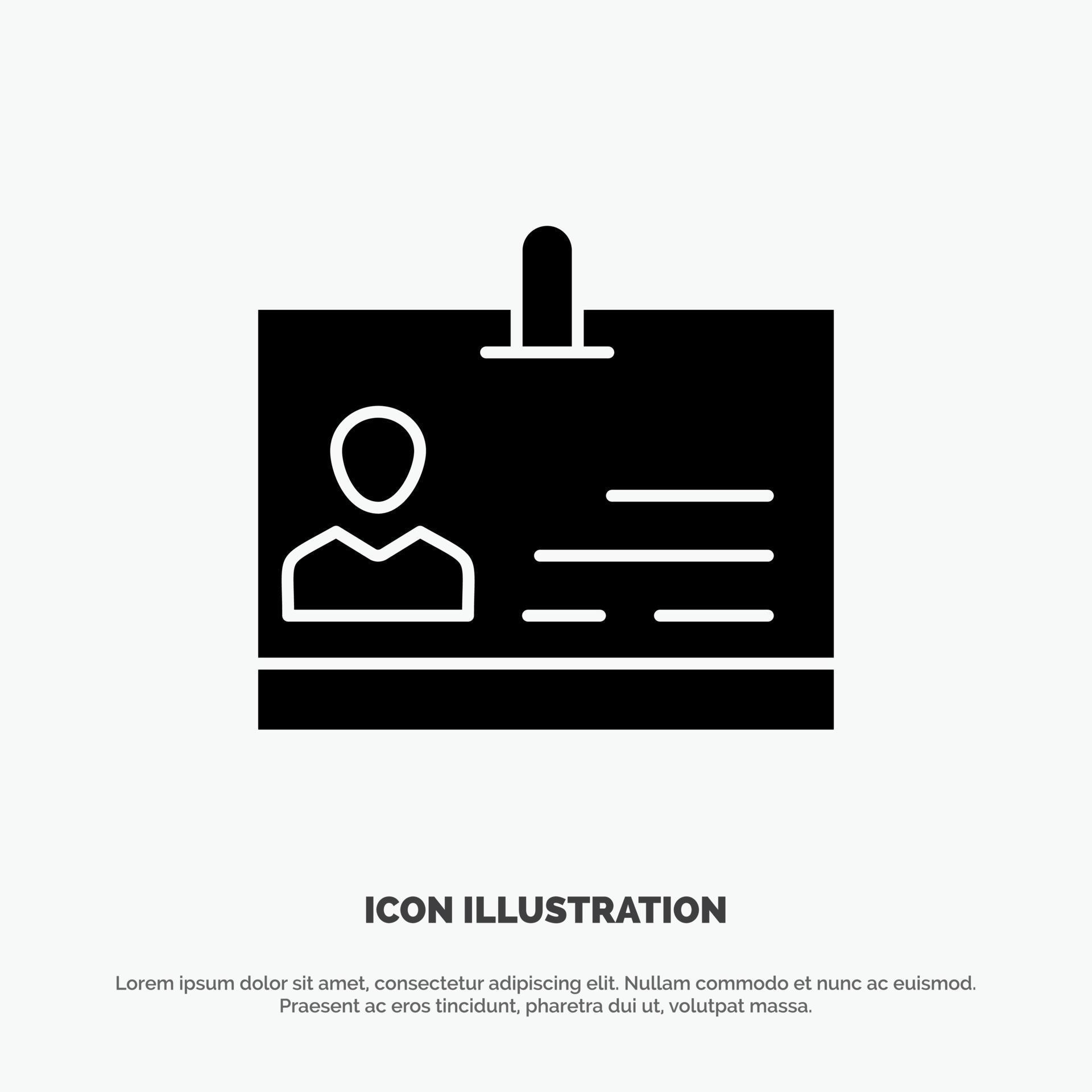 Id Card Identity Badge solid Glyph Icon vector 19097674 Vector Art at