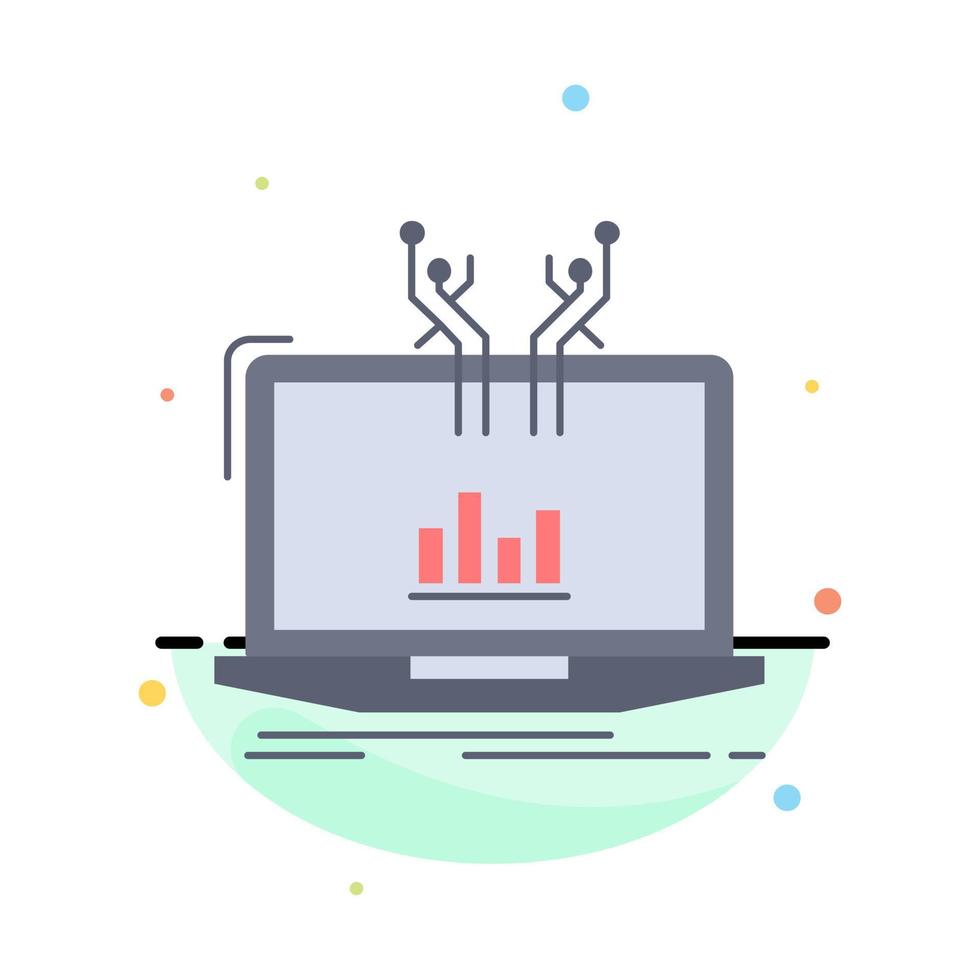 Analysis analytical management online platform Flat Color Icon Vector