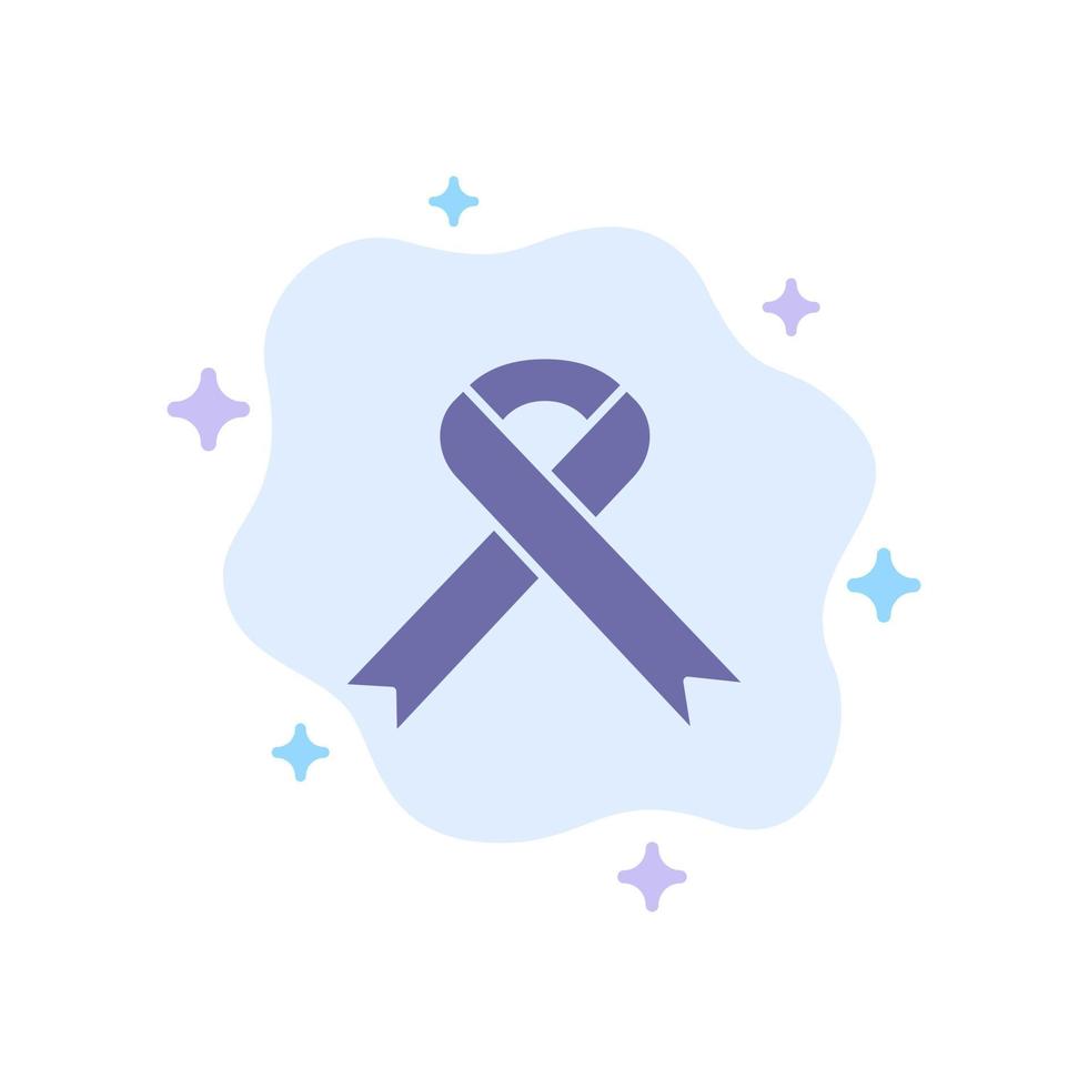 Ribbon Aids Health Medical Blue Icon on Abstract Cloud Background vector