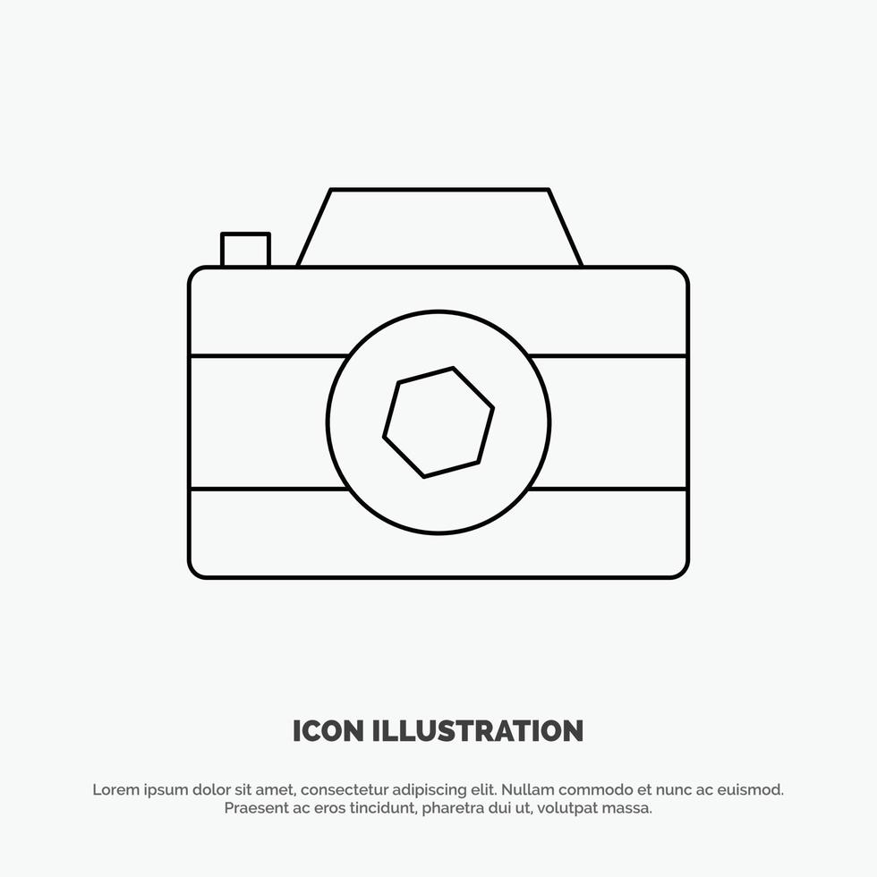 Camera Image Picture Photo Line Icon Vector