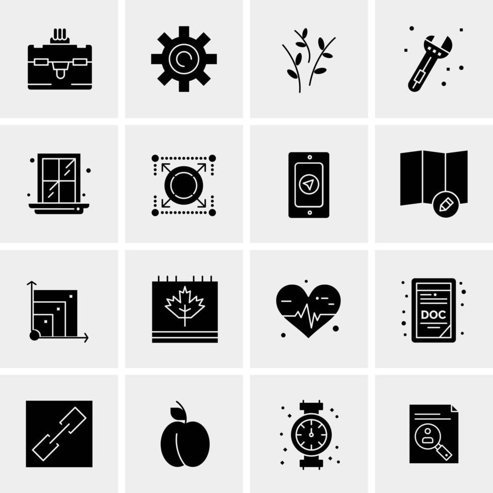 16 iconos de negocios universales vector ilustración de icono creativo para usar en proyectos relacionados con la web y dispositivos móviles