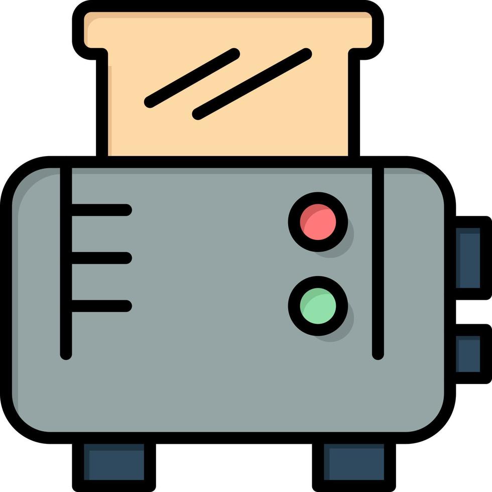 Toast Toast Machine Toaster  Flat Color Icon Vector icon banner Template