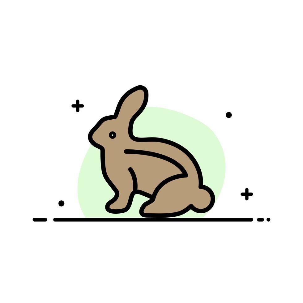 conejito pascua conejito de pascua conejo negocio línea plana icono lleno vector banner plantilla