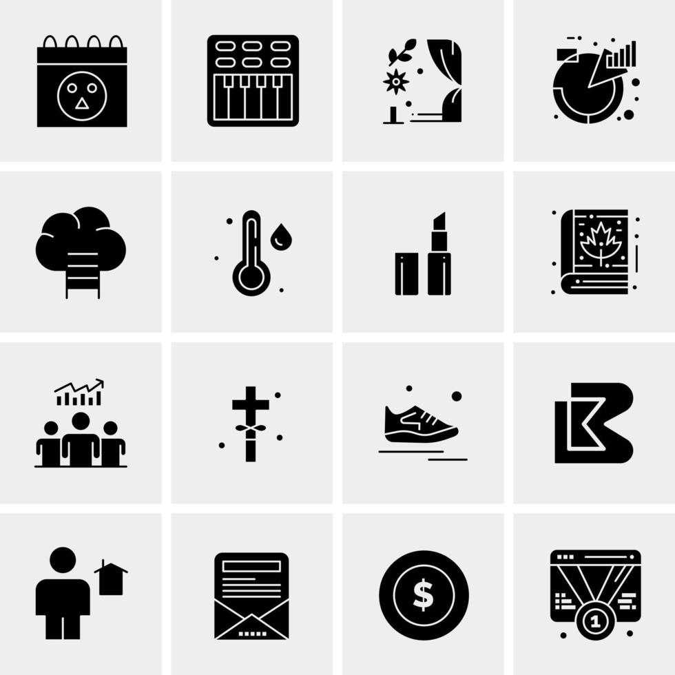 16 iconos de negocios universales vector ilustración de icono creativo para usar en proyectos relacionados con la web y dispositivos móviles