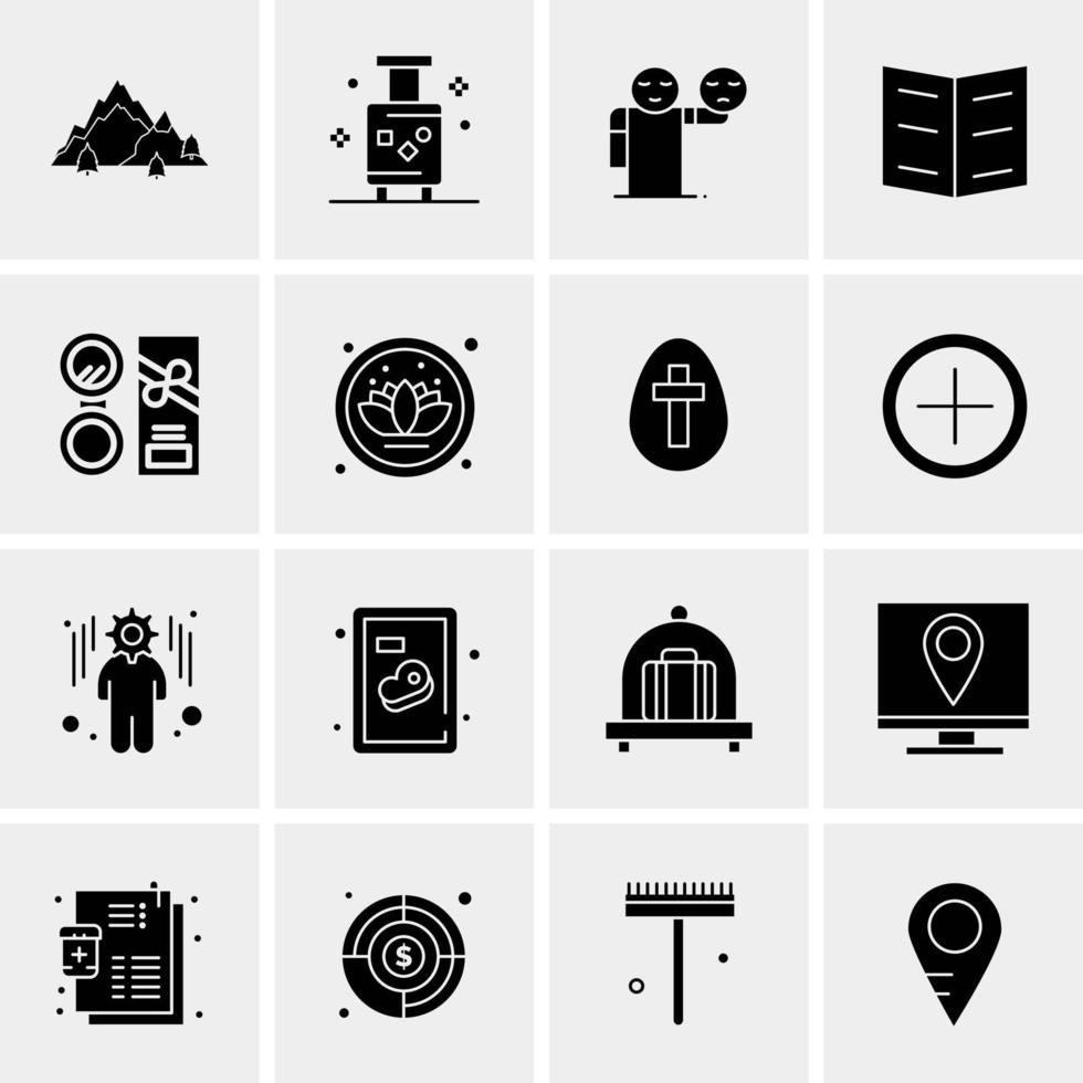 16 iconos de negocios universales vector ilustración de icono creativo para usar en proyectos relacionados con la web y dispositivos móviles