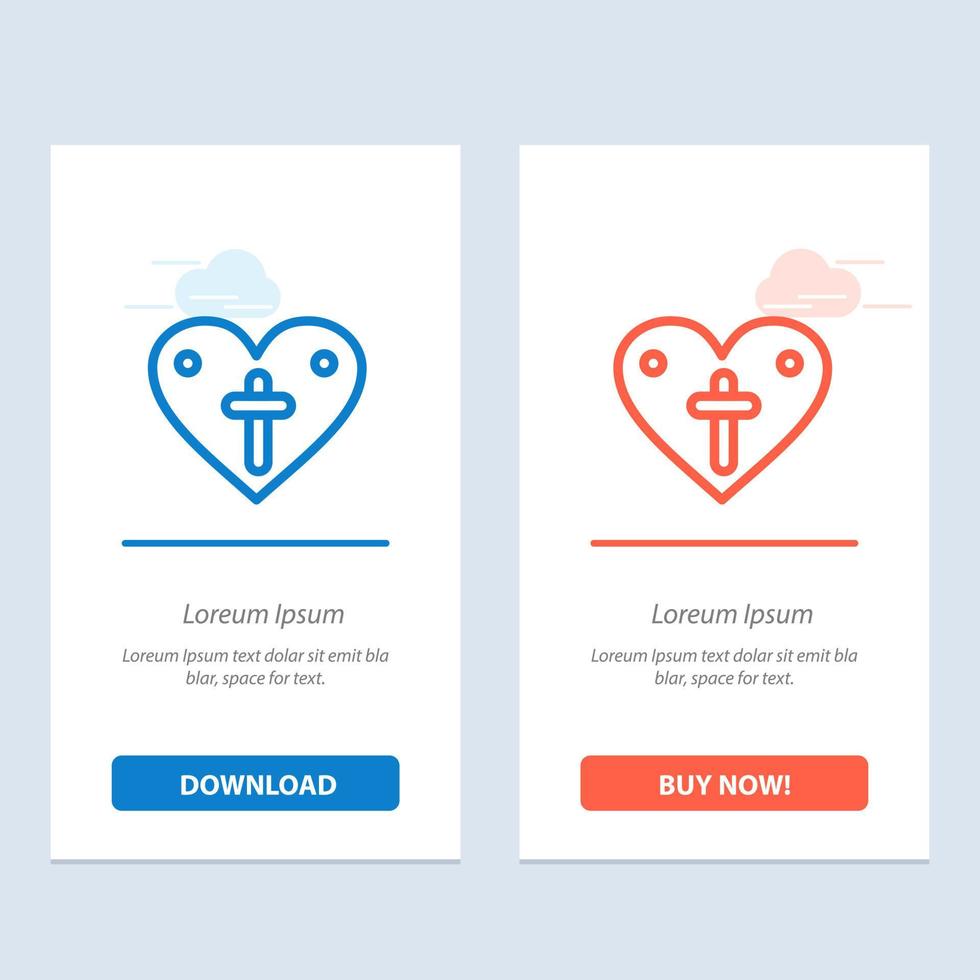 Heart Love Easter Loves  Blue and Red Download and Buy Now web Widget Card Template vector