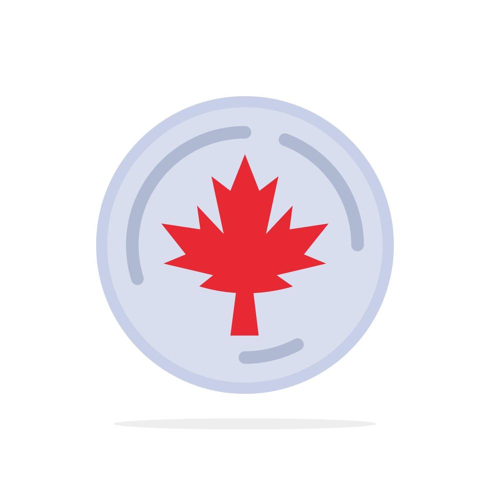 Autumn Canada Leaf Maple Abstract Circle Background Flat color Icon vector
