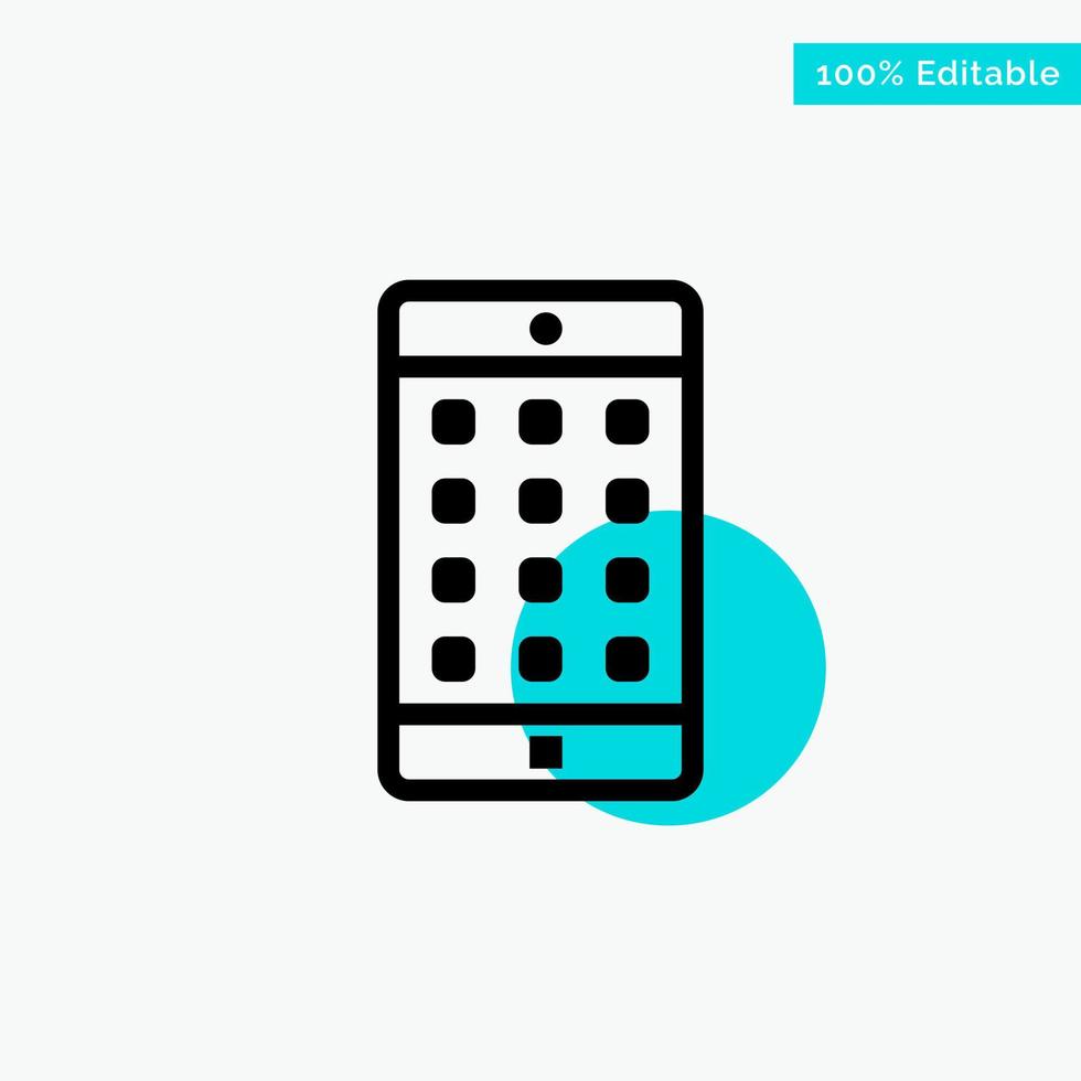 Application Mobile Mobile Application Password turquoise highlight circle point Vector icon
