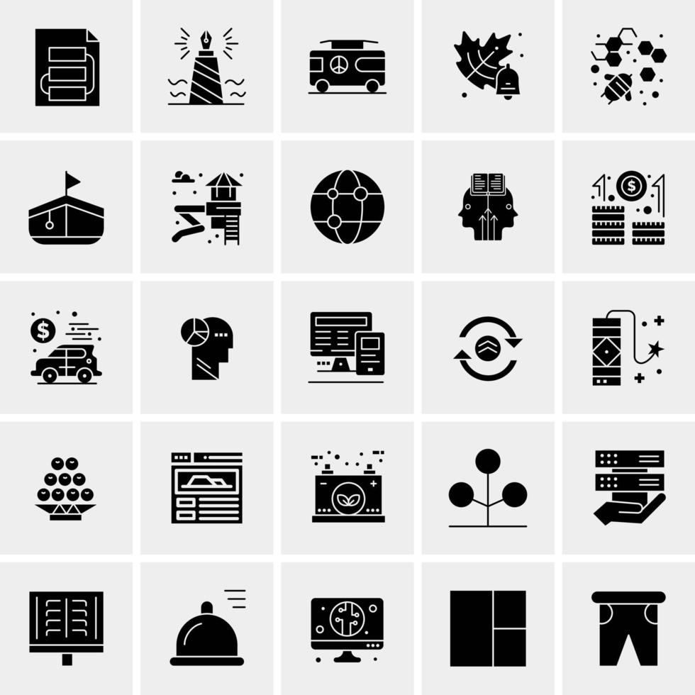 25 iconos de negocios universales vector ilustración de icono creativo para usar en proyectos relacionados con la web y dispositivos móviles