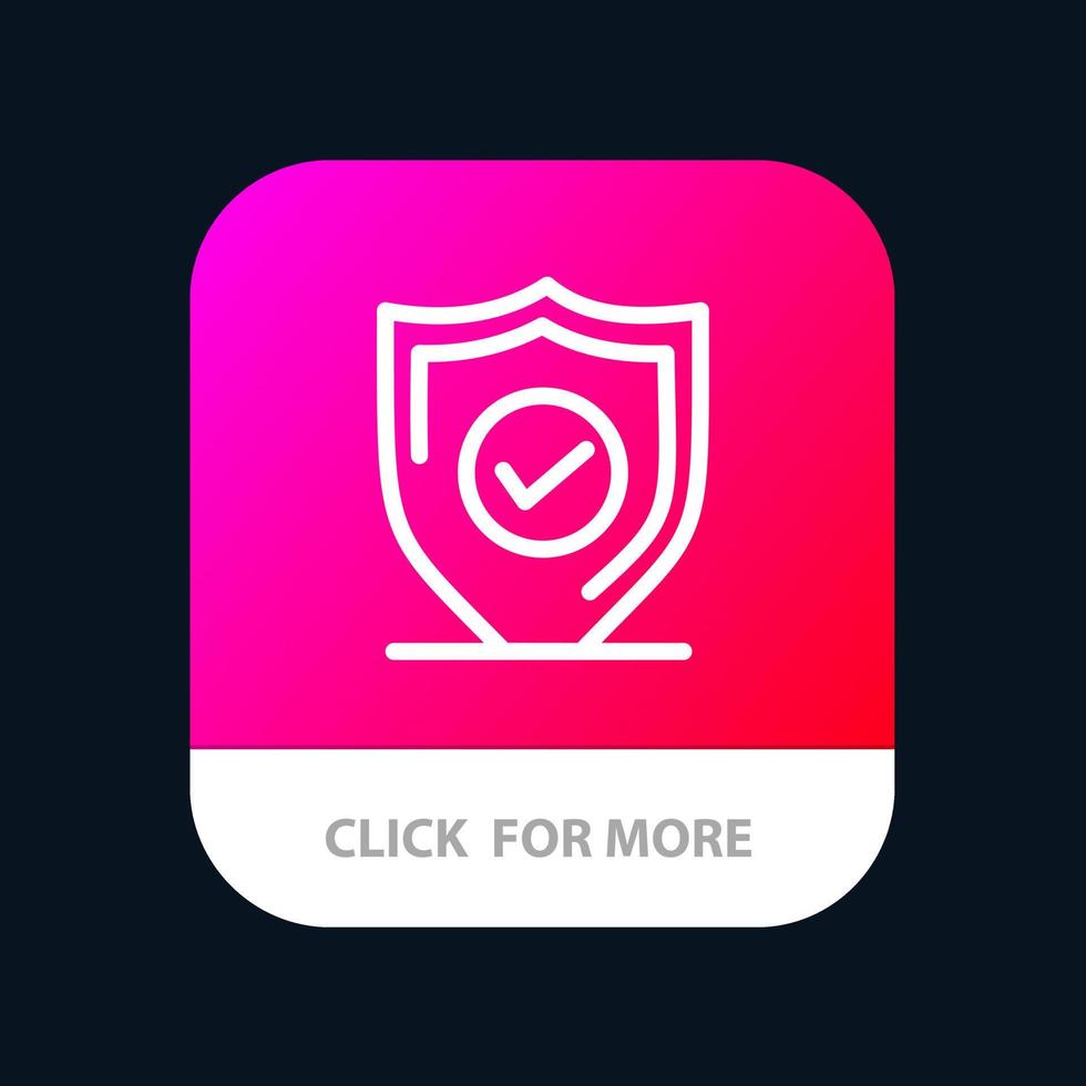 Confirm Protection Security Secure Mobile App Button Android and IOS Line Version vector