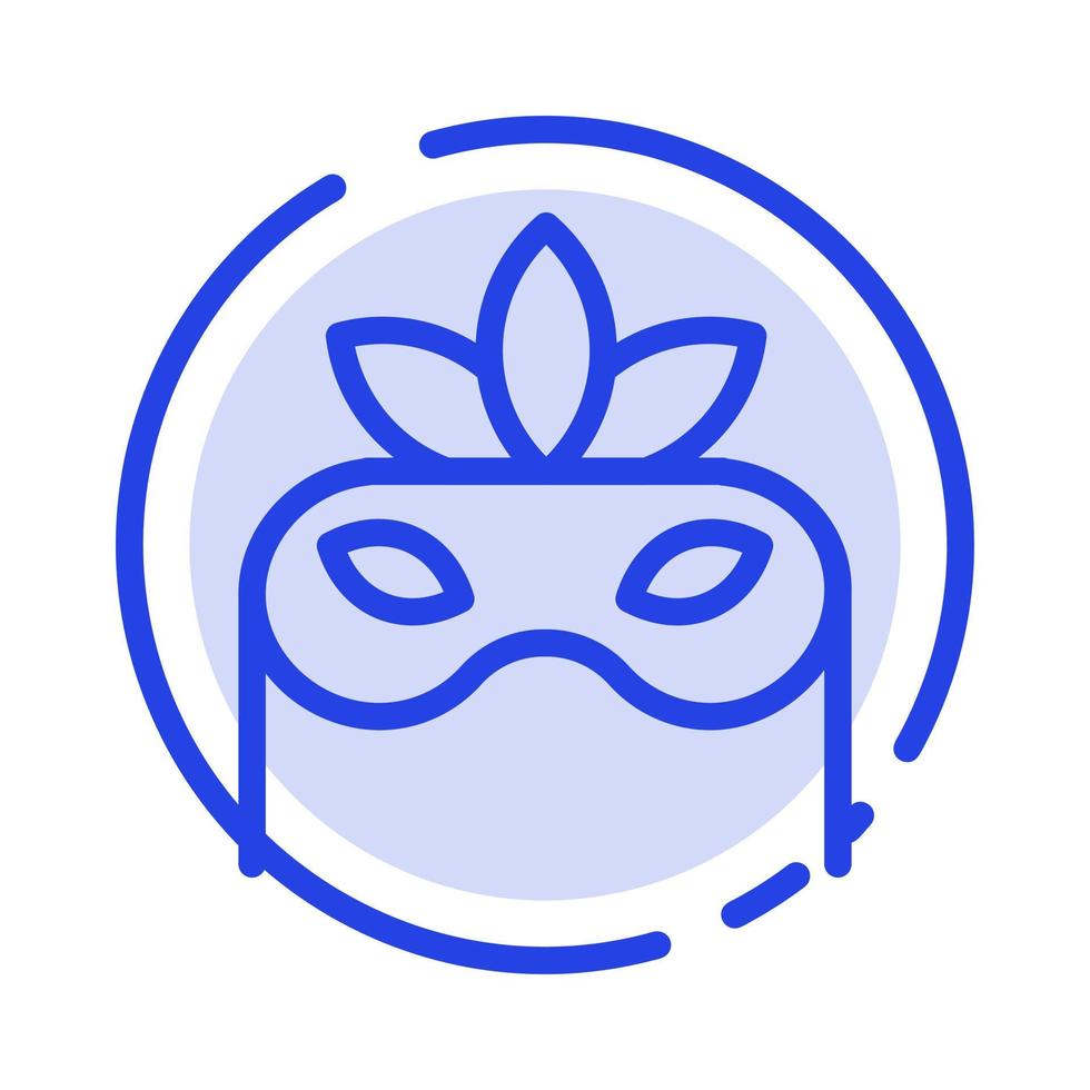 Costume Mask Masquerade Blue Dotted Line Line Icon vector