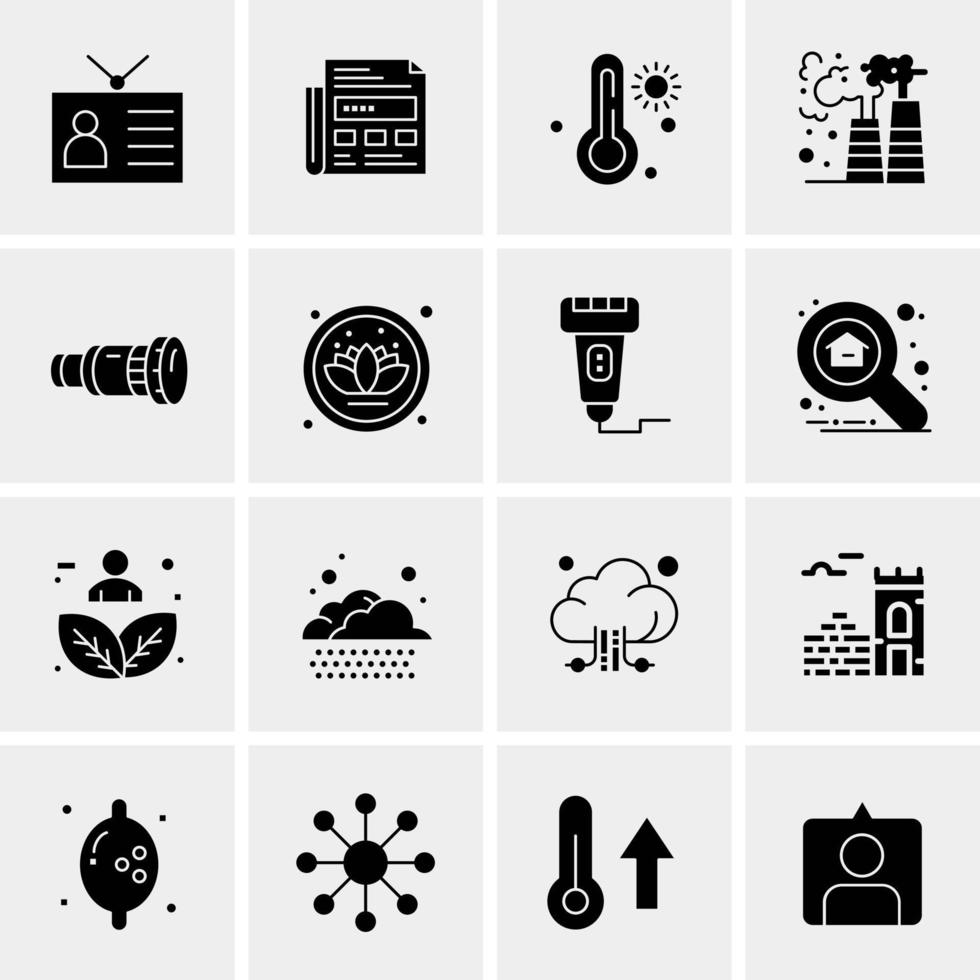 16 iconos de negocios universales vector ilustración de icono creativo para usar en proyectos relacionados con la web y dispositivos móviles