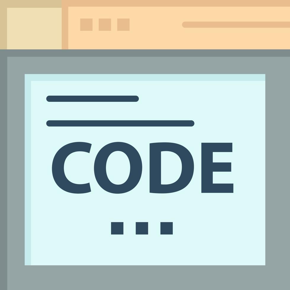 navegador internet código codificación color plano icono vector icono banner plantilla
