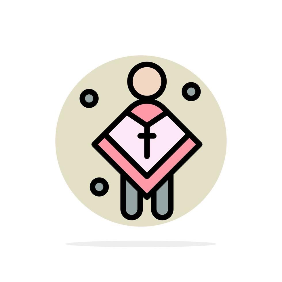 Christian Church Male Man Preacher Abstract Circle Background Flat color Icon vector