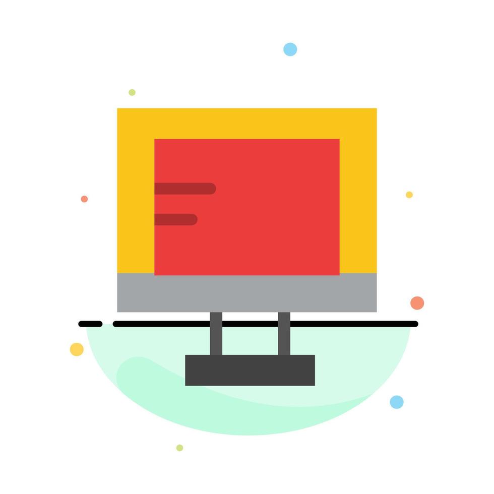 Computer Online Study School Abstract Flat Color Icon Template vector