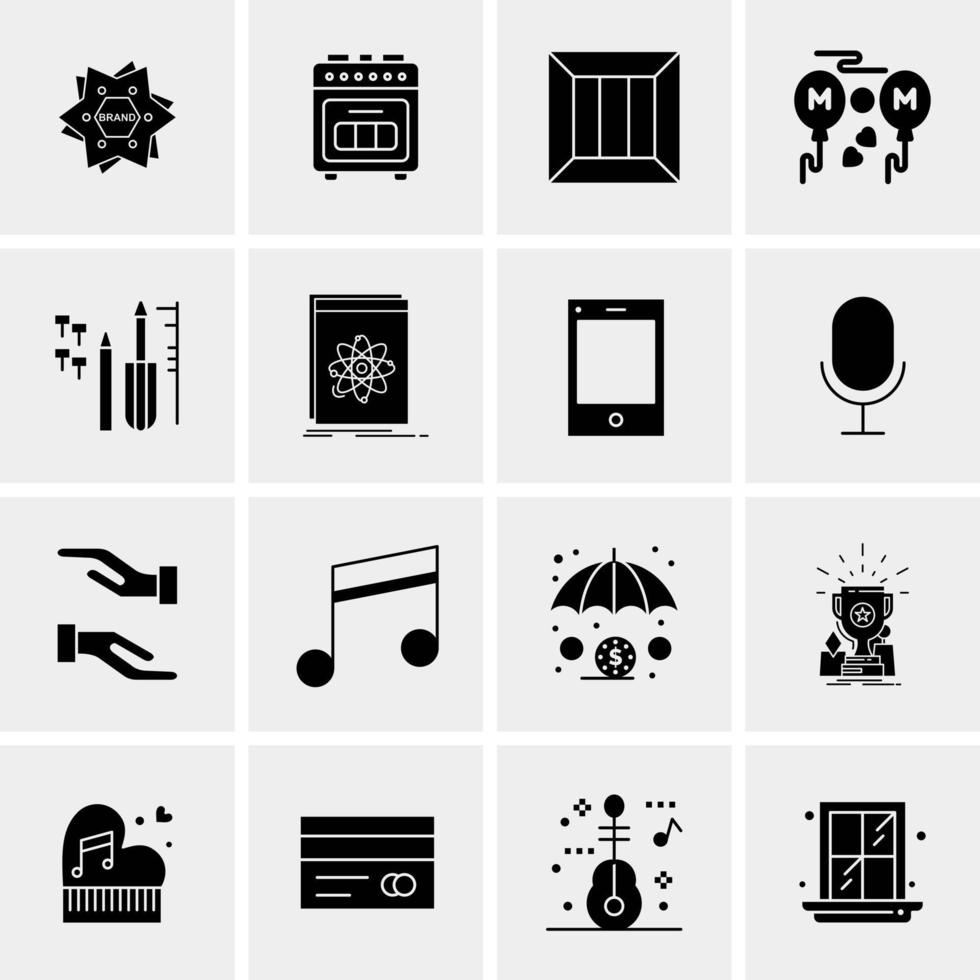 16 iconos de negocios universales vector ilustración de icono creativo para usar en proyectos relacionados con la web y dispositivos móviles