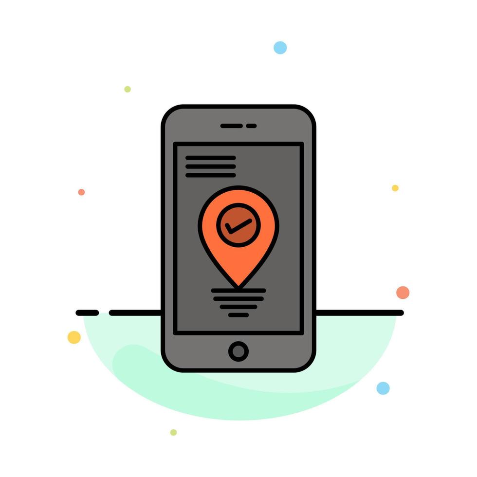 Navigation Location Pointer Smartphone Abstract Flat Color Icon Template vector