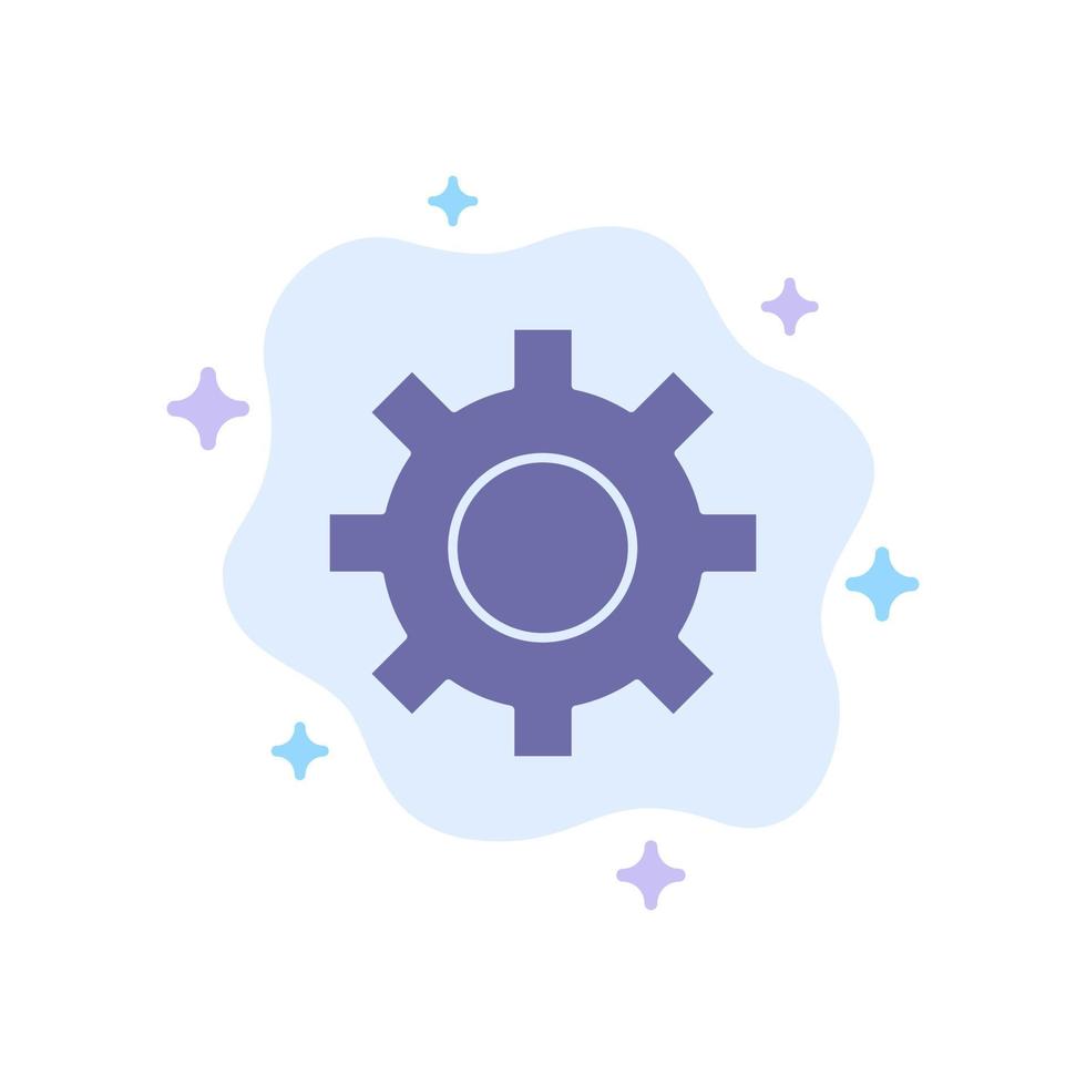 Setting Gear Interface User Blue Icon on Abstract Cloud Background vector