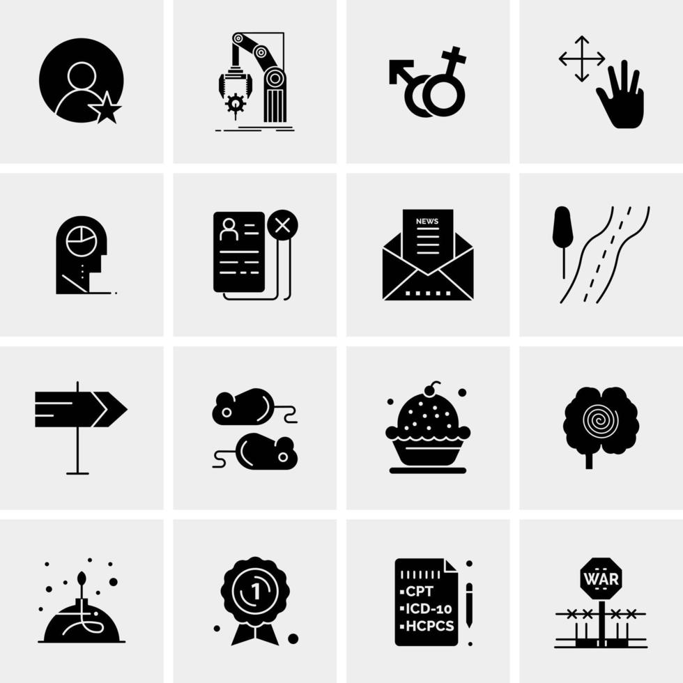 16 iconos de negocios universales vector ilustración de icono creativo para usar en proyectos relacionados con la web y dispositivos móviles