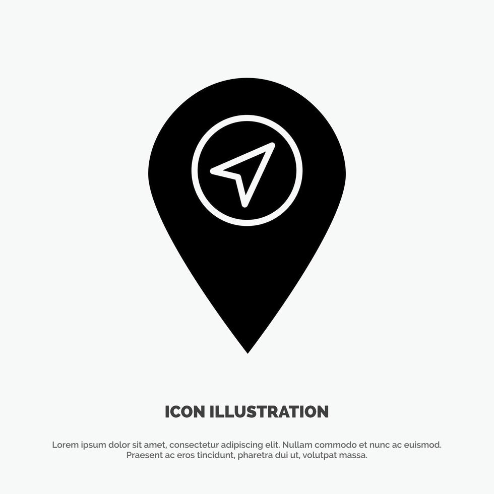 Location Map Pointer solid Glyph Icon vector