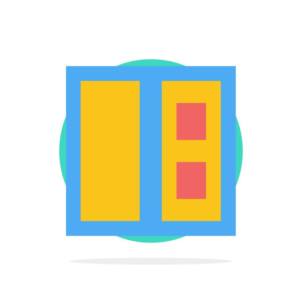 Building House Door Abstract Circle Background Flat color Icon vector