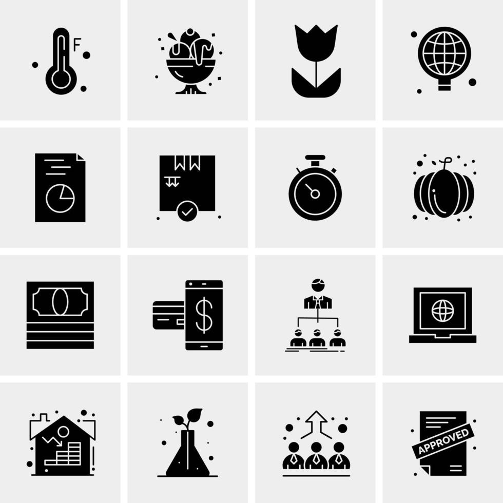 16 iconos de negocios universales vector ilustración de icono creativo para usar en proyectos relacionados con la web y dispositivos móviles