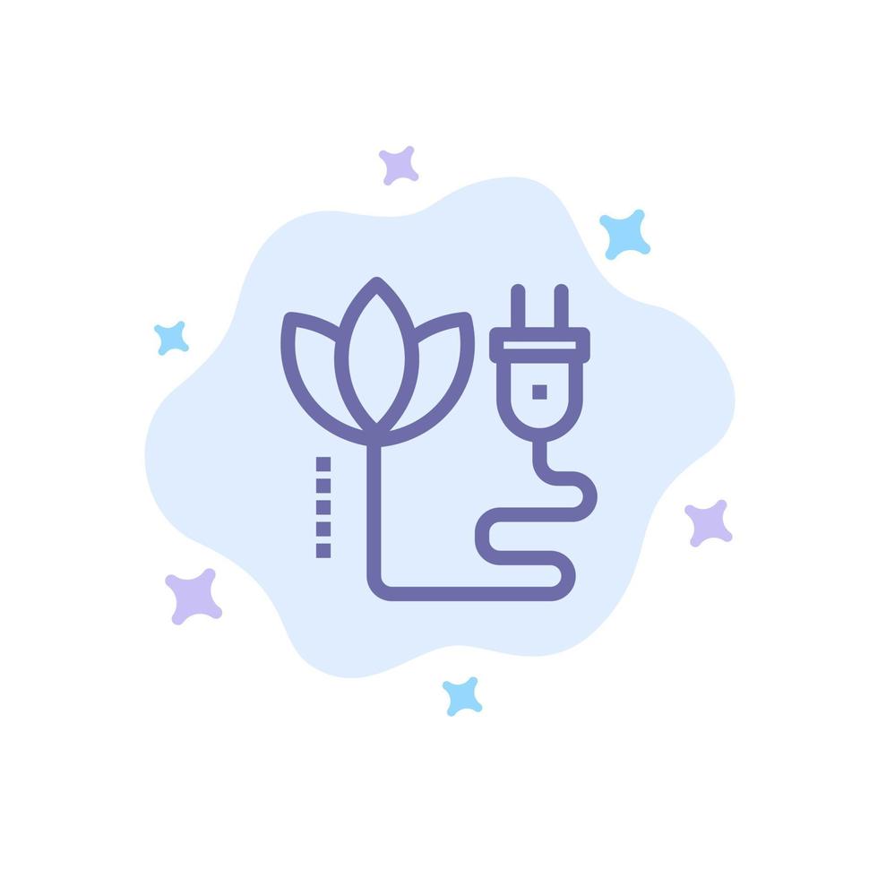 Biomass Energy Cable Plug Blue Icon on Abstract Cloud Background vector